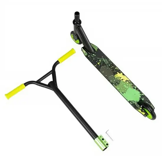 Trotineta Verde cu Frana de picior pe Spate Scooter cu Lumini