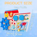 Vaporasul Montessori Busy Placa lemn cu Incuietori Volan Busola