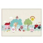 Covor de joaca spuma 200x180cm Racheta cu 2 fete termoizolant