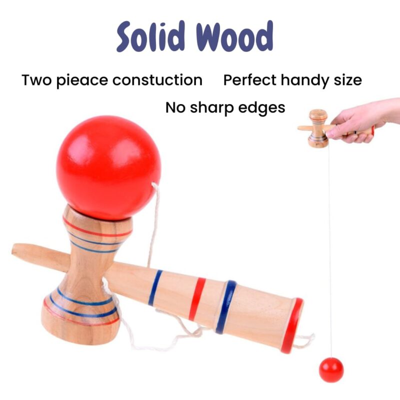 Jucarie Kendama 18cm Joc de indemanare din lemn antistres