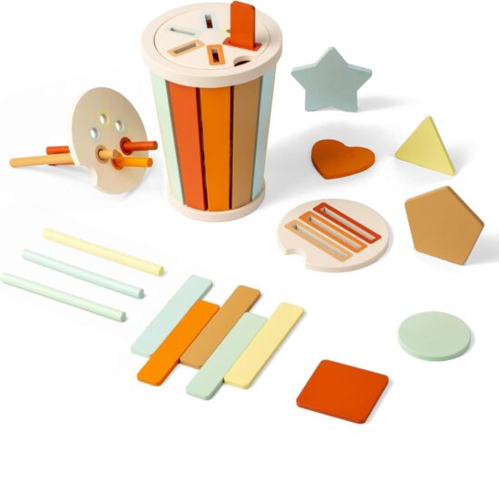 Jucarie Montessori Paharul pastel sortator forme geometrice colorate