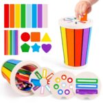 Jucarie Montessori Paharul sortator cu forme geometrice colorate