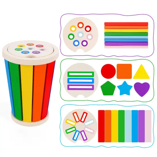 Jucarie Montessori Paharul sortator cu forme geometrice colorate