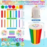 Jucarie Montessori Paharul sortator cu forme geometrice colorate