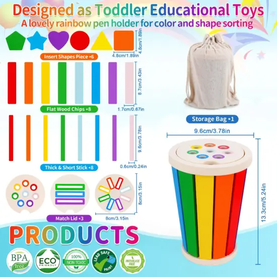 Jucarie Montessori Paharul sortator cu forme geometrice colorate