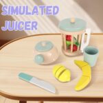 Jucarie de bucatarie Blender cu fructe Mixer din lemn cu cutit