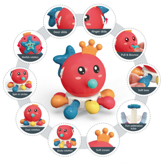 Jucarie-interactiva-Senzoriala-Caracatita-din-silicon-pentru-dentitie