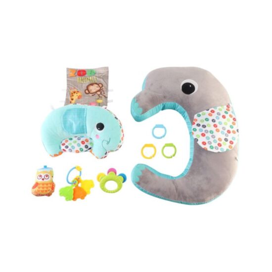 Perna Burtica Alaptare bebe moale Elefant cu Pui si accesorii