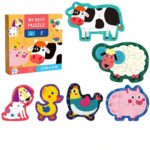 Puzzle 33 piese Animalele din gradina formeaza Ferma bunicului