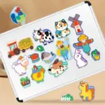 Puzzle educativ carton magnetic cu Ferma animalelor 30 piese