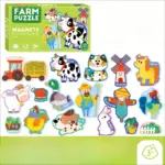Puzzle educativ carton magnetic cu Ferma animalelor 30 piese