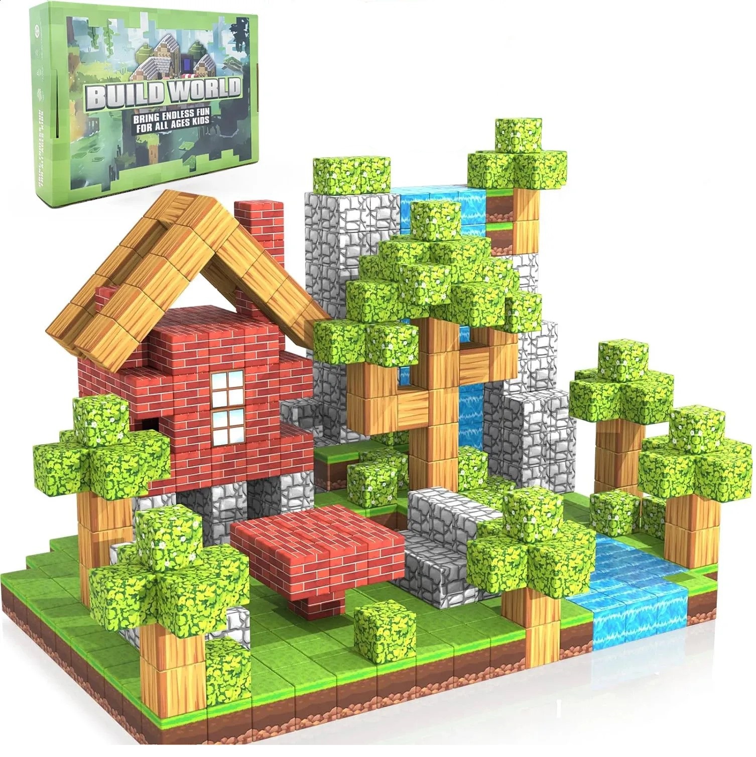 Set 100 Cuburi magnetice Craft Magnetic Jucarii Stem de construit