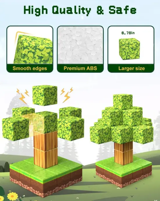 Set 100 Cuburi magnetice Craft Magnetic Jucarii Stem de construit