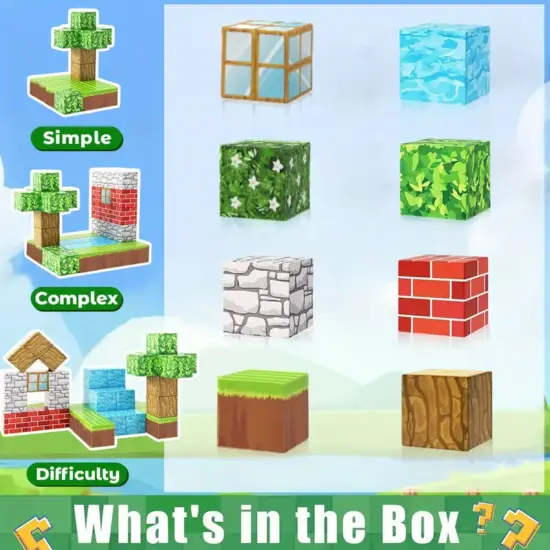 Set 148 Cuburi magnetice Craft Magnetic Jucarii Stem de construit