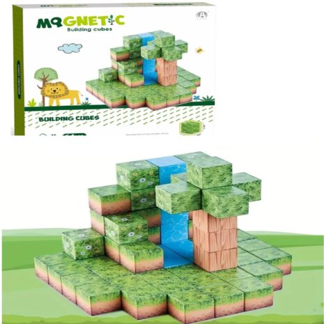 Set 64 Cuburi magnetice MineCraft Magnetic Jucarii Stem creative