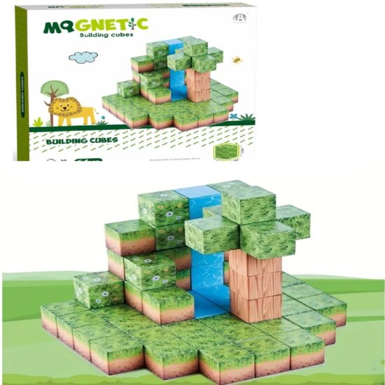 Set 64 Cuburi magnetice MineCraft Magnetic Jucarii Stem creative