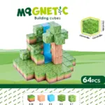 Set 64 Cuburi magnetice MineCraft Magnetic Jucarii Stem creative