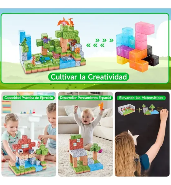 Set 64 Cuburi magnetice MineCraft Magnetic