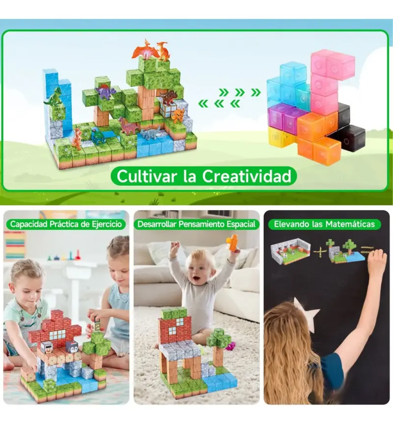 Set 64 Cuburi magnetice MineCraft Magnetic