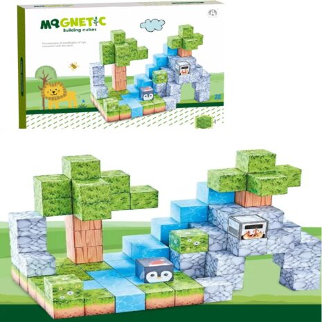 Set 78 Cuburi magnetice MineCraft Magnetic Jucarii Stem creative