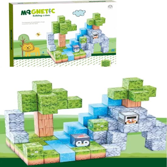 Set 78 Cuburi magnetice MineCraft Magnetic Jucarii Stem creative