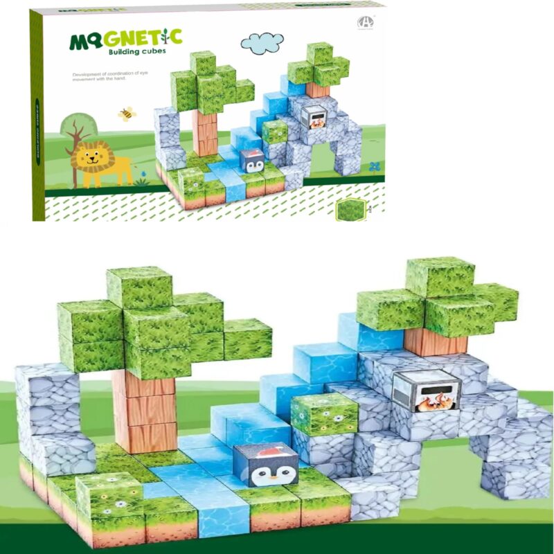 Set 78 Cuburi magnetice MineCraft Magnetic Jucarii Stem creative Set 78 Cuburi magnetice MineCraft Magnetic Jucarii Stem creative