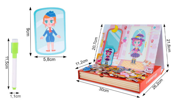 Carte magnetica Imbraca printesa Puzzle magnetic Tabla desen