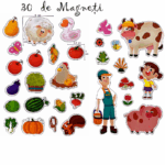 Carte magnetica pliabila Tematica Ferma animalelor fericite Puzzle