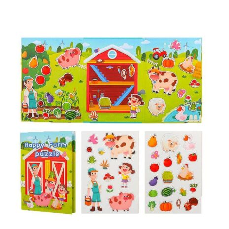 Carte magnetica pliabila Tematica Ferma animalelor fericite Puzzle