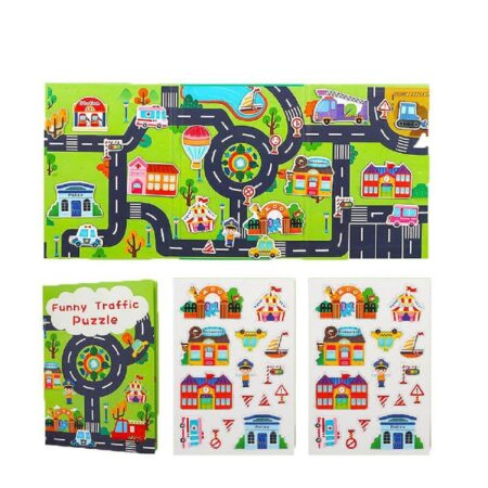 Carte magnetica pliabila Tematica Trafic Urban Puzzle copii