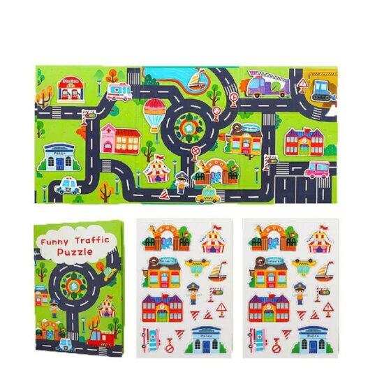 Carte magnetica pliabila Tematica Trafic Urban Puzzle copii
