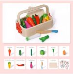 Cosul cu Legume de feliat din lemn Jucarie pentru bucatarie