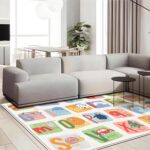 Covor de joaca spuma 200x180X1cm Litere cu 2 fete termoizolant