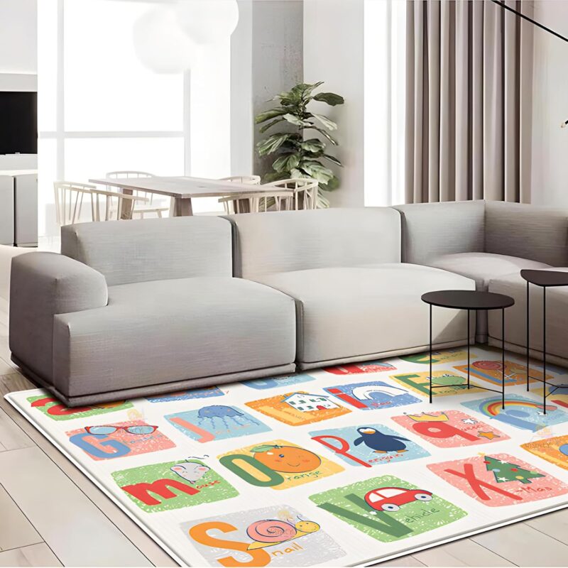 Covor de joaca spuma 200x180X1cm Litere cu 2 fete termoizolant
