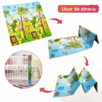 Covoras joaca XPE Curcubeu 180 x 200cm pliabil impermeabil