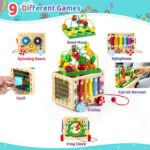Cub Activitati Montessori 9in1 Pescuit Xilofon Sortare fructe lemn