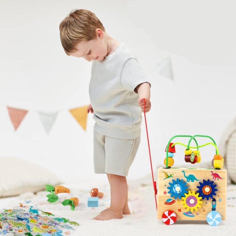 Cub Activitati Montessori 9in1 Pescuit Xilofon Sortare fructe lemn