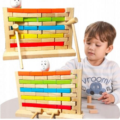Joc Jenga Zidul instabil Darama caramizile Cuburi echilibru lemn