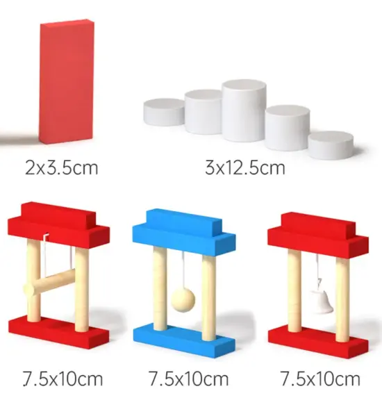 Joc Montessori Domino Curcubeu Cuburi constructii cu mecanisme