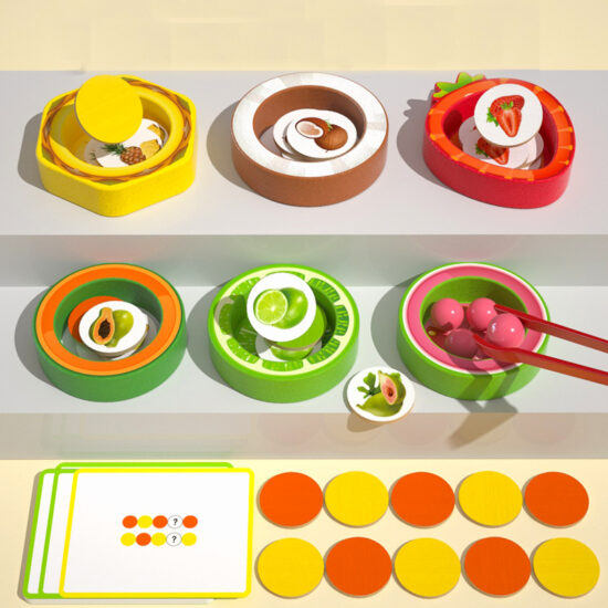 Joc Montessori logic Sortarea Numararea Recunoasterea Fructelor