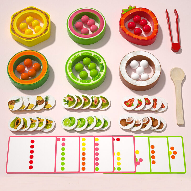 Joc Montessori logic Sortarea Numararea Recunoasterea Fructelor