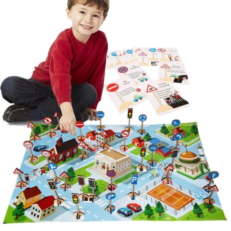 Joc Semne indicatoare de circulatie cu plansa ilustrata Trafic