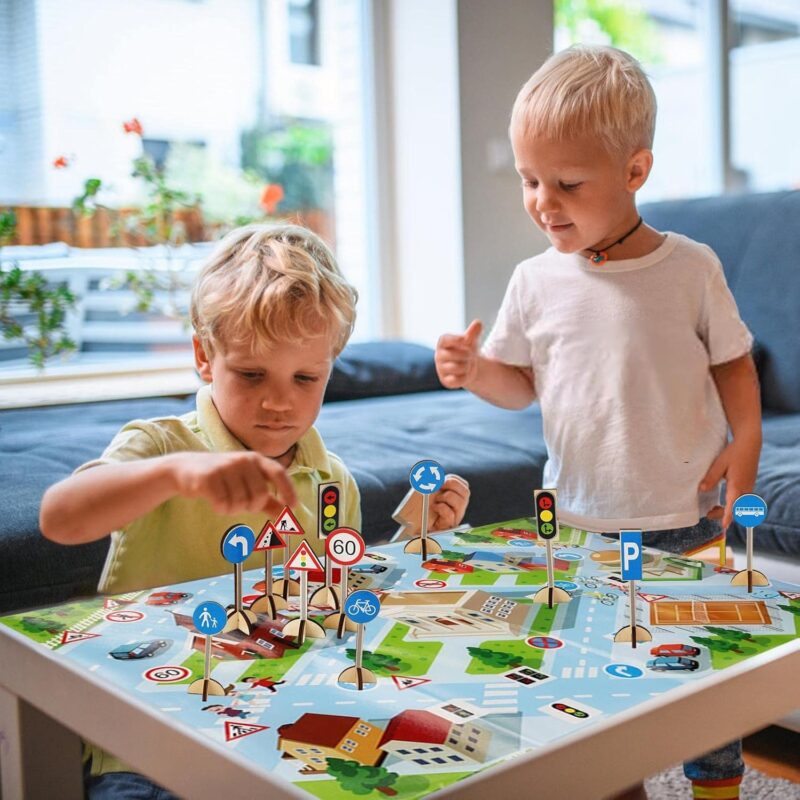 Joc Semne indicatoare de circulatie cu plansa ilustrata Trafic