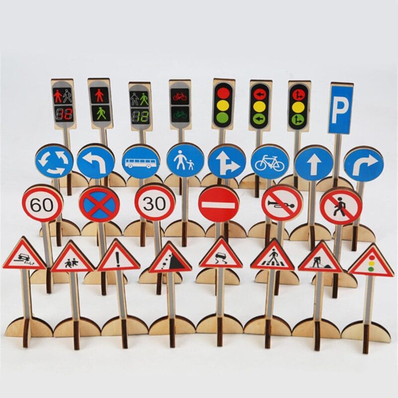 Joc Semne indicatoare de circulatie cu plansa ilustrata Trafic