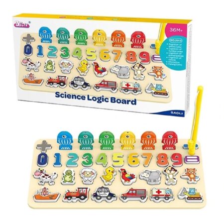 Joc educativ Logaritm 6in1 cu Vehicule Animale Operatii Pescuit