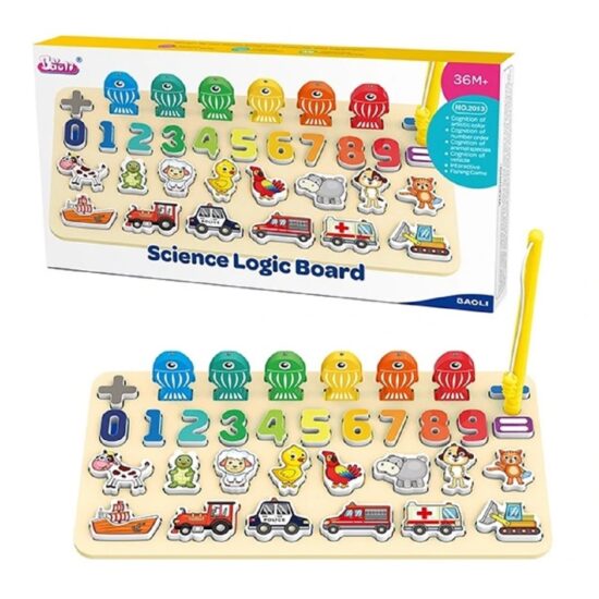 Joc educativ Logaritm 6in1 cu Vehicule Animale Operatii Pescuit