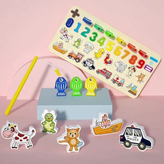 Joc educativ Logaritm 6in1 cu Vehicule Animale Operatii Pescuit