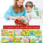 Joc mozaic Paun cu 46 butoni puzzle 12 planse Genius Art