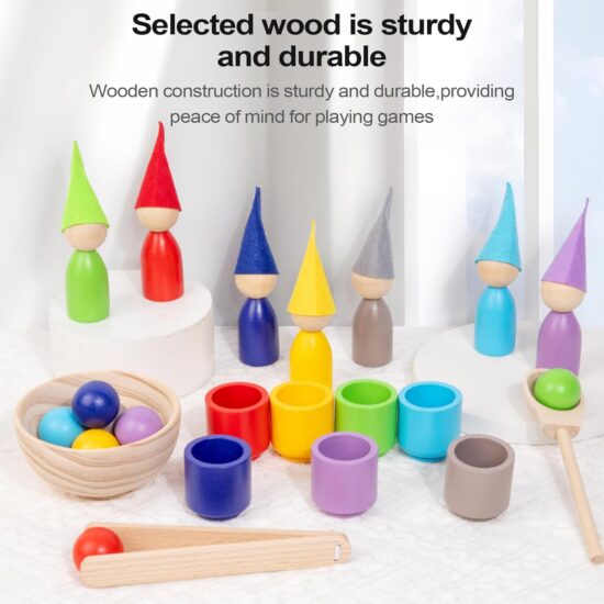 Jocuri Montessori de clasificare Sortare Figurine bile si cupe