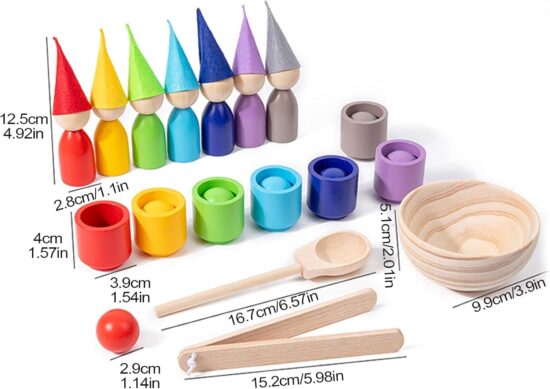 Jocuri Montessori de clasificare Sortare Figurine bile si cupe